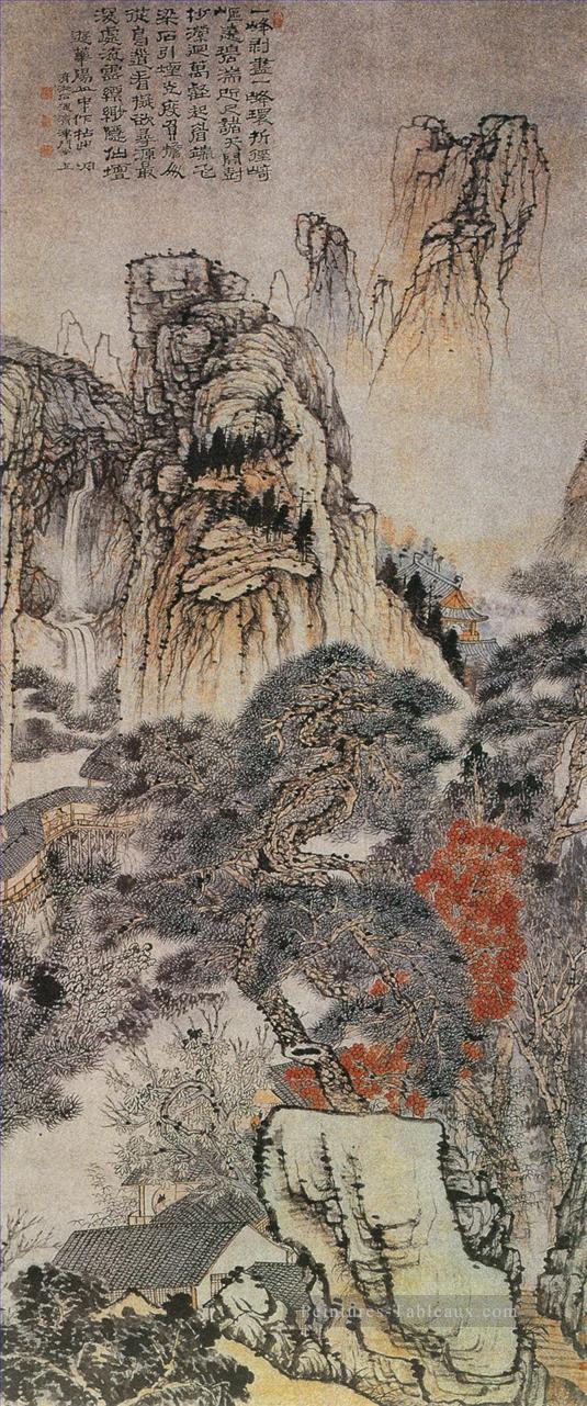 Shitao Huayang montagne ancienne Chine à l’encre Peintures à l'huile